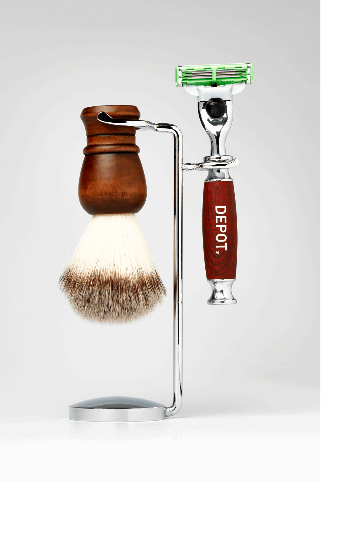 DEPOT SHAVING BRUSH AND RAZOR STAND