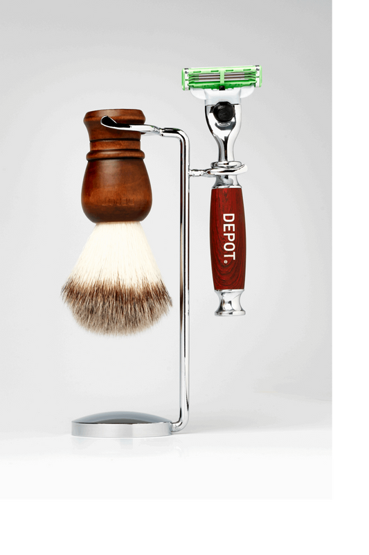 DEPOT SHAVING BRUSH AND RAZOR STAND